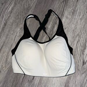 Victoria’s Secret VSX Sports Bra White Black 34DD Wireless High Impact